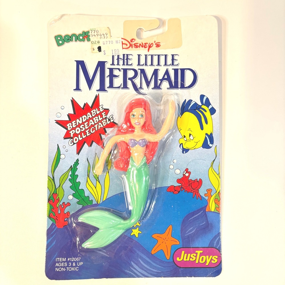Vintage Disney The Little Mermaid Ariel Bendable Figure Just Toys 12067 NIP